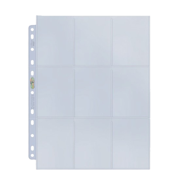 100 Feuilles de classeur - Ultra-Pro - 9 Cases - Platinium